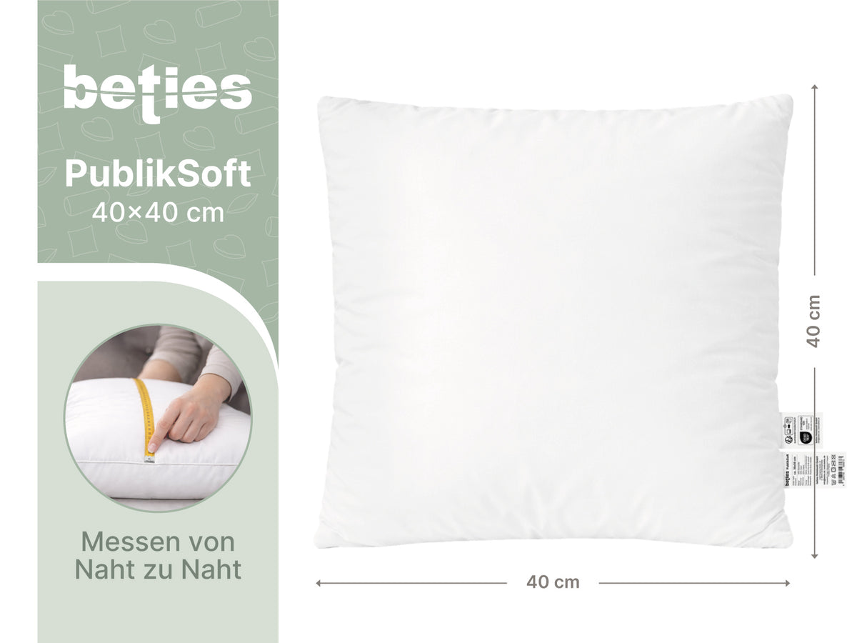 beties Publiksoft Daunenkissen Fuellkissen 40x40 cm Massangaben in Zentimeter