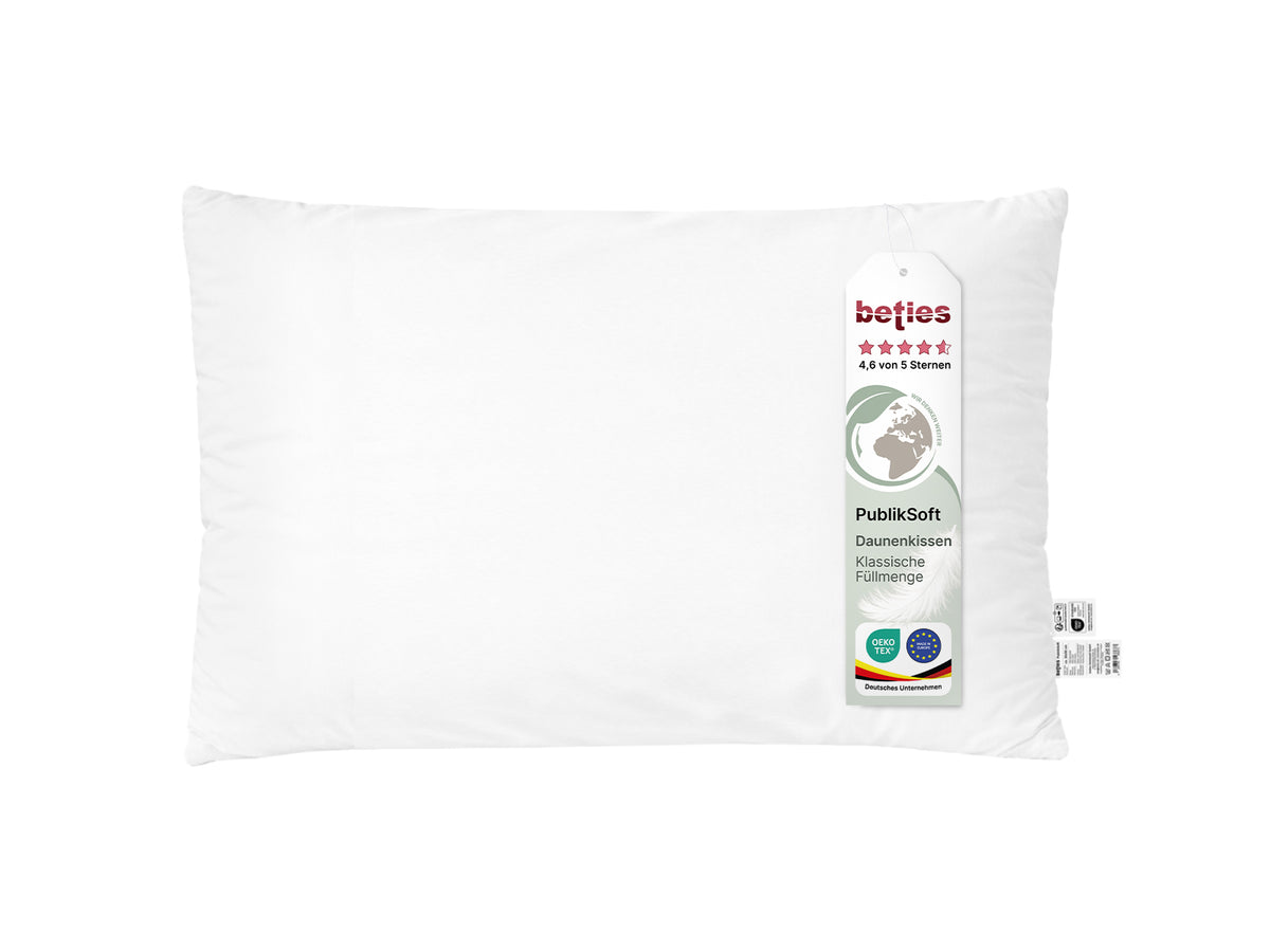 beties Publiksoft Daunenkissen Fuellkissen 40x60 cm Pflegeetikett Materialangaben