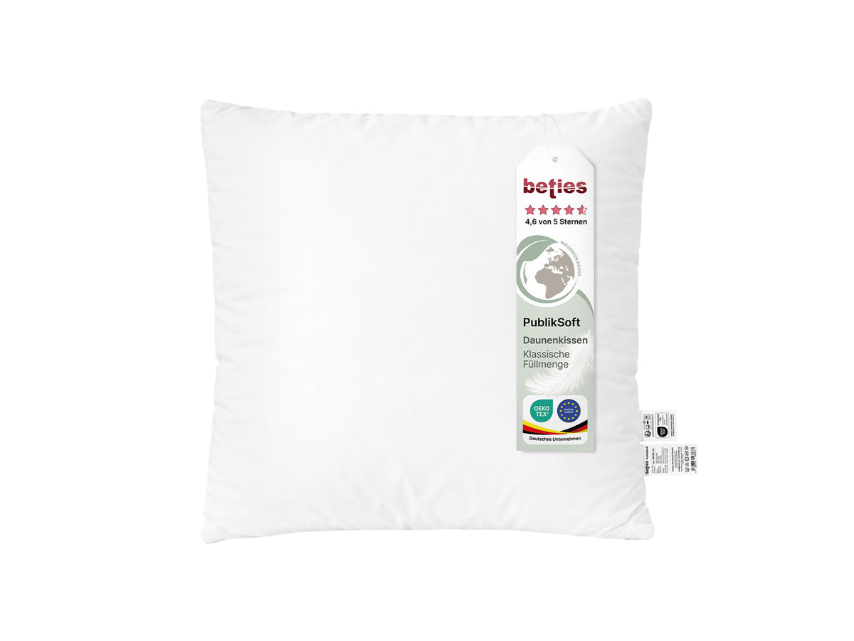 beties Publiksoft Daunenkissen Fuellkissen 60x60 cm Pflegeetikett Materialangaben