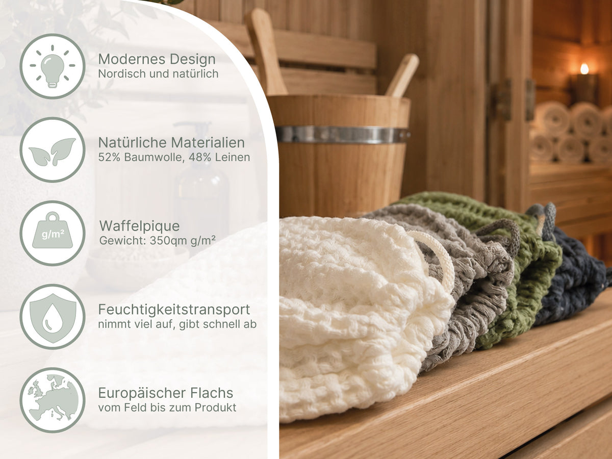 beties Pur Nature eisbeutel infos – Spa-Feeling zu Hause, Waffelpiqué aus Leinen-Baumwoll-Mix fakten