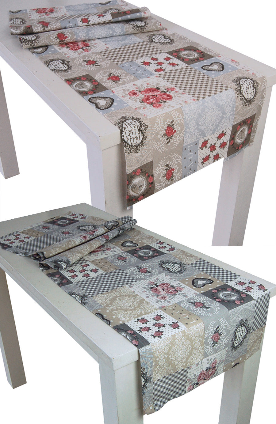 XL Tischläufer ca. 40x220 cm Mischgewebe Shabby-Chic beties "Dorfkinder"