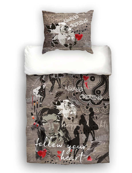 Jugend Mädchen Bettwäsche-Set ca. 155x220 cm „Girli“ coole beties Garnitur