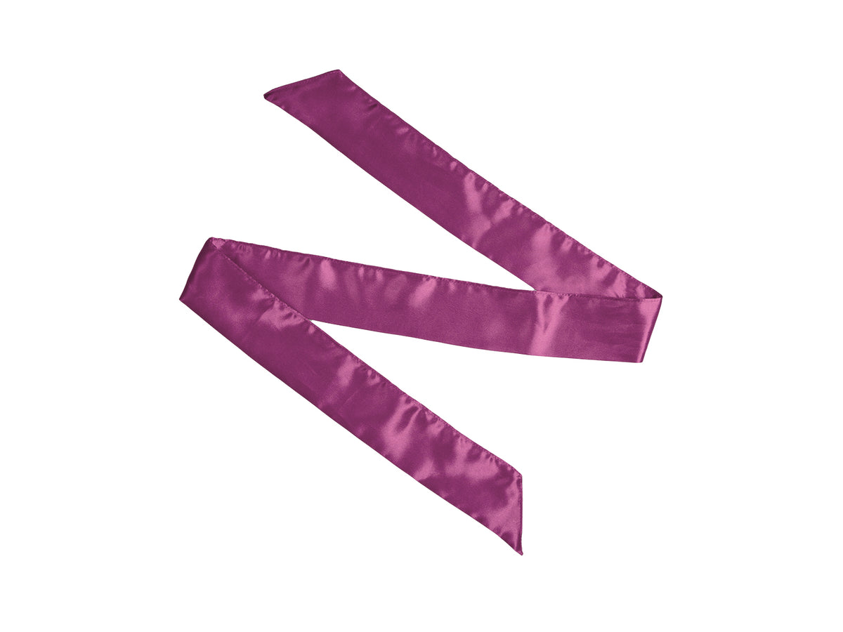 Glanzsatin-Augenbinde in mauve als Satinband ausgelegt, ca. 7x150 cm lang