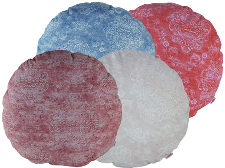Round cushion cover, approx. 50 cm in diameter, with ornamental print, beties "Ritual"