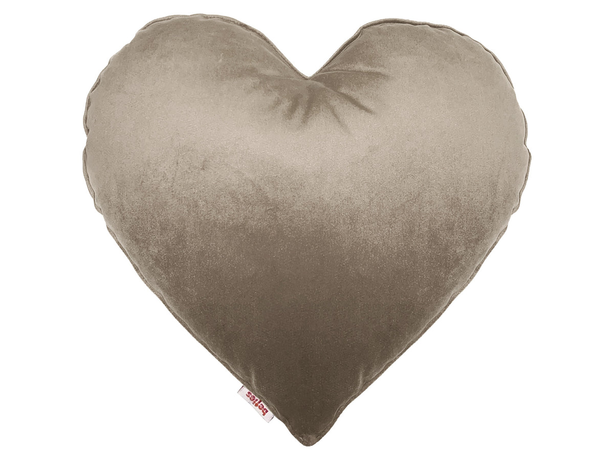 Herzkissen gefüllt taupe beties "Samt&Sonders"
