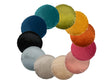 Kissenhülle rund ca. 40 cm Ø kuscheliger Samt aus der beties Samt&Sonders Serie. In den uni Farben mai-gruen, curry-senf-gelb, rost-orange, karmin-rot,altrosa, braun-beige, taupe, stein-grau, schwarz, admiral-blau und petrol.