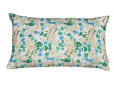 Cushion cover approx. 30x50 cm, romantic rabbit motif with blue and white flowers in country style, beties "Tilda the Rabbit"