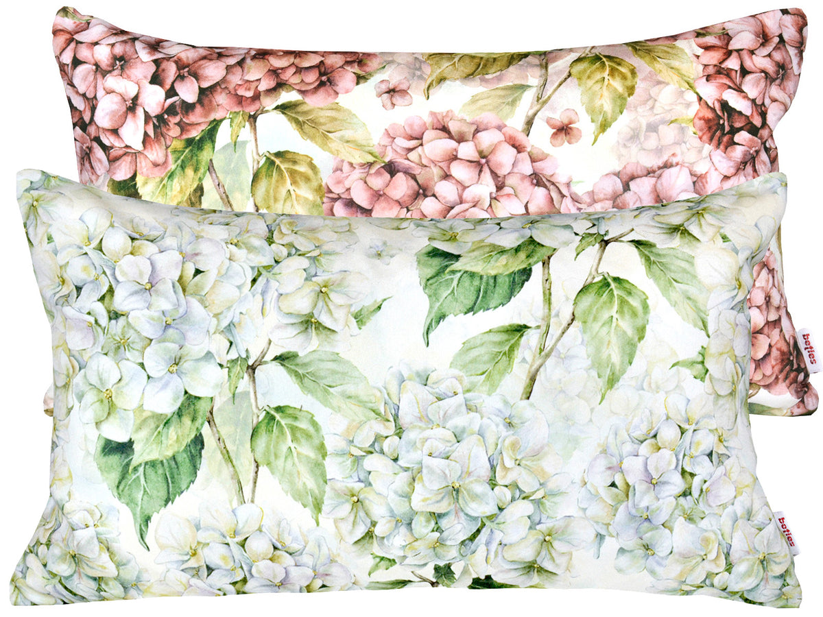 Kissenhülle ca. 30x50 cm aus 100% Baumwolle - Hortensie beties "Landlust"