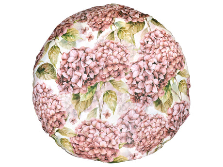 Runde Kissenhülle ca. 60 cm Ø burgundy-rose Hortensie beties "Landlust"