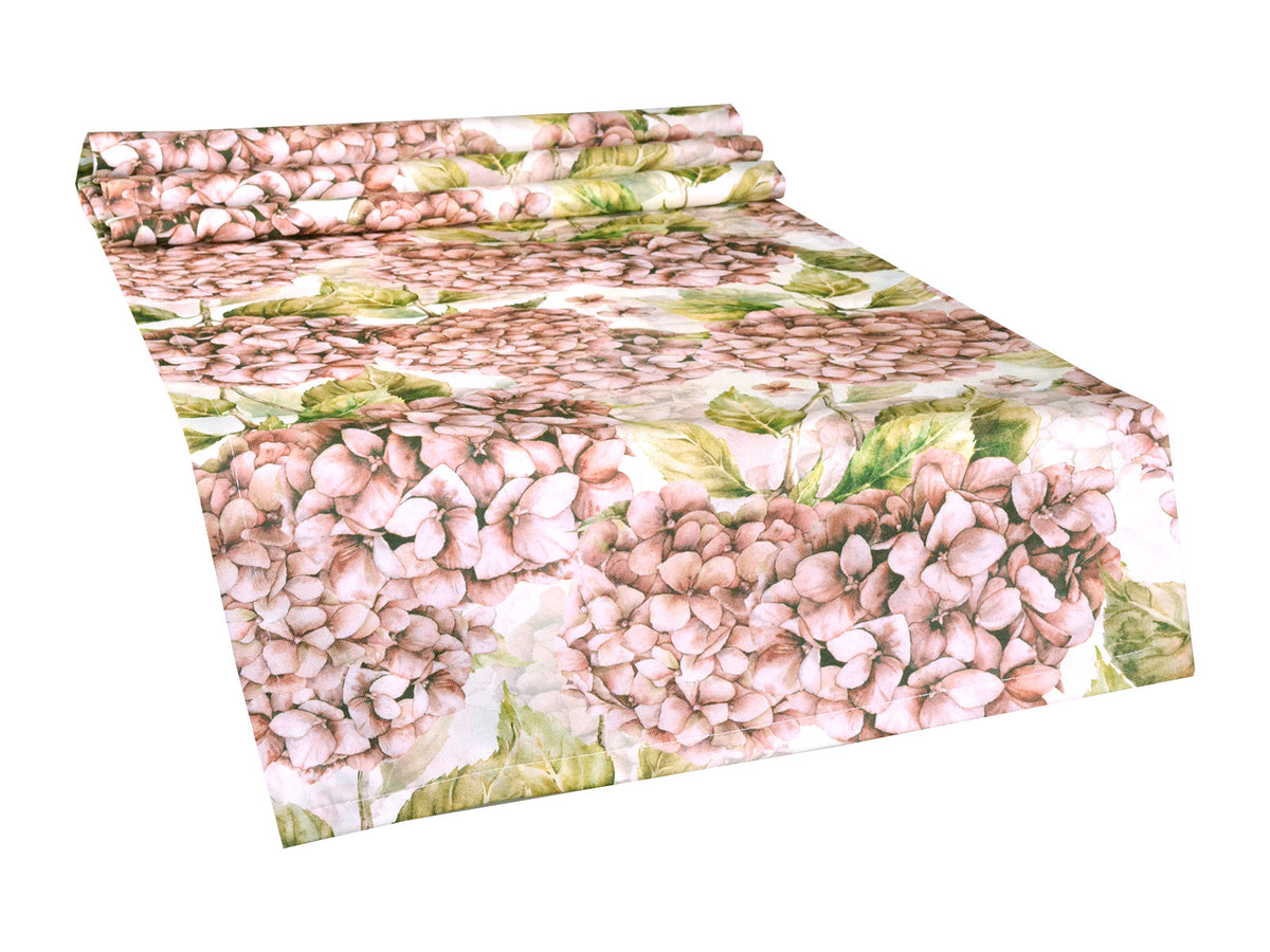 Tischläufer ca. 40x130 cm burgundy-rose Hortensie beties "Landlust"
