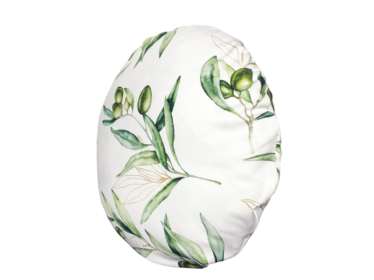 Mediterranean round cushion cover approx. 40 cm Ø made of 100% cotton - Olive design from the beties "Italy Collection"