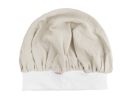  beties Musselin Bonnet Haarhaube Mandel Beige –  100% Bio-Baumwolle Musselin 