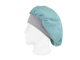  beties Musselin Bonnet Haarhaube Mineral Blau – seitenansicht, 100% Bio-Baumwolle Musselin 