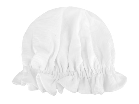  beties Musselin Haarhaube Schlafmütze aus hochwertigem Musselin, Polar Weiß 