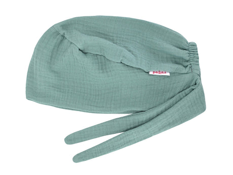  beties Musselin Schlafmütze OP-Haube – Eukalyptusgrün – liegend – 100% Musselin 