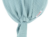 beties Musselin Schlafmütze OP-Haube – mineral blau – rückansicht – 100% Musselin 