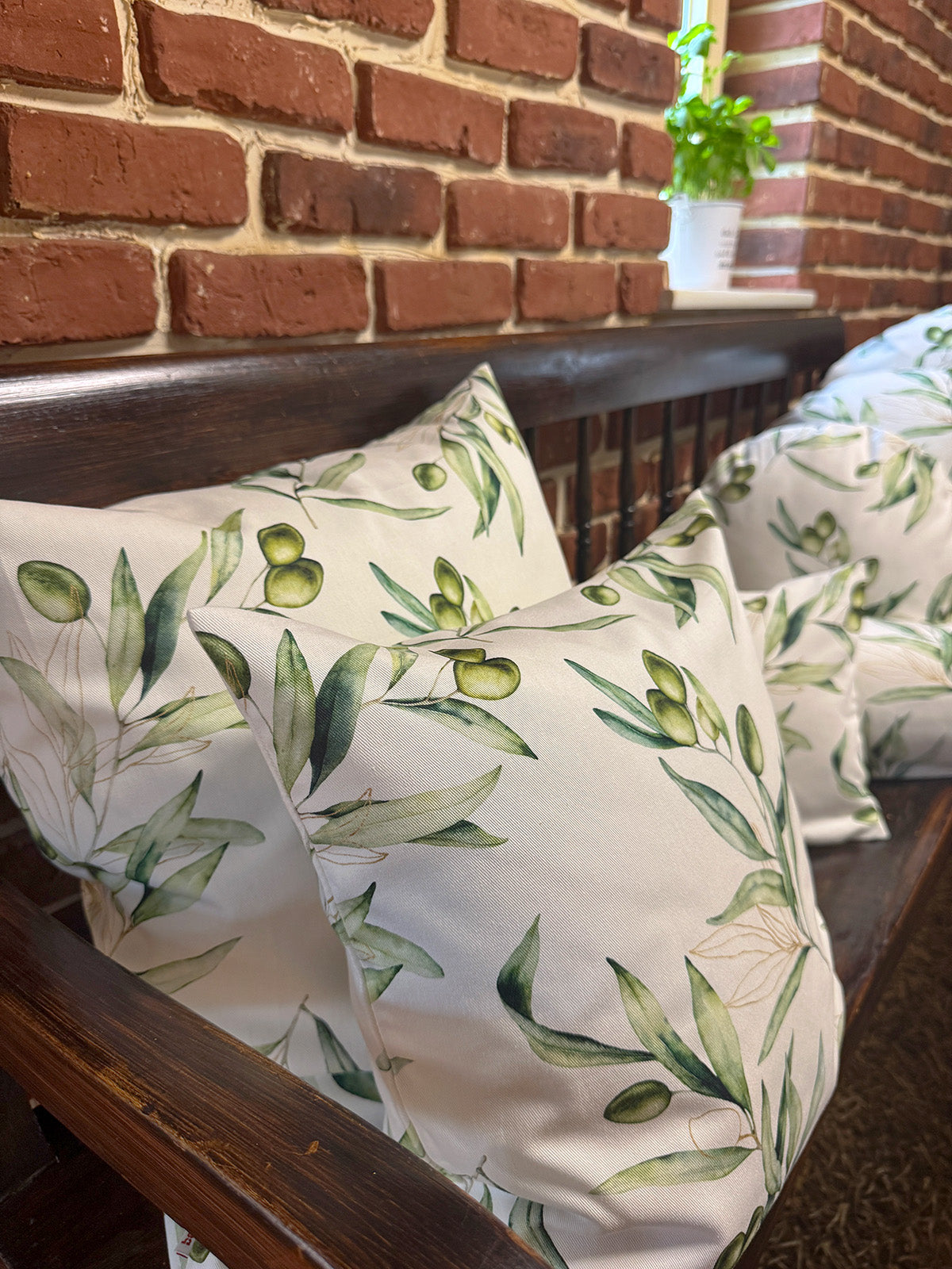Mediterranean cushion cover approx. 40x40 cm made of 100% cotton - Olive design from the beties "Italy Collection"