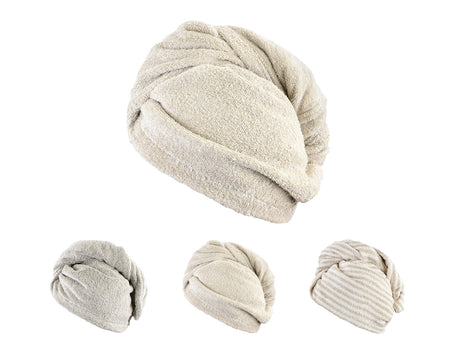 arbauswahl des beties Savu Haarturbans aus Soft-Frottee mit Leinen im Überblick