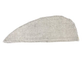 beties Savu Haarturban aus Soft-Frottee mit Leinen in Basaltgrau, flach liegend