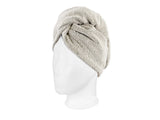 beties Savu Haarturban in Basaltgrau aus Soft-Frottee mit Leinen, Schrägansicht