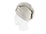 beties Savu Haarturban in Basaltgrau aus Soft-Frottee mit Leinen, Seitenansicht