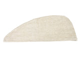 beties Savu Haarturban aus Soft-Frottee mit Leinen in Heubeige, flach liegend