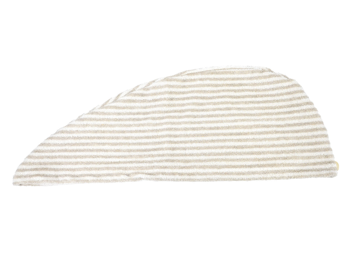  beties Savu Haarturban aus Soft-Frottee mit Leinen in Schilf-Hafermilch, flach liegend