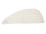  beties Savu Haarturban aus Soft-Frottee mit Leinen in Schilf-Hafermilch, flach liegend