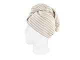 beties Savu Haarturban in Schilf-Hafermilch aus Soft-Frottee, Seitenansicht