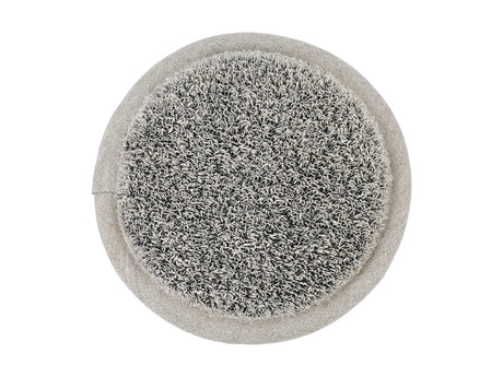beties Savu Peeling-Pad rund 12 cm in Basaltgrau aus Massage-Frottee, Vorderseite
