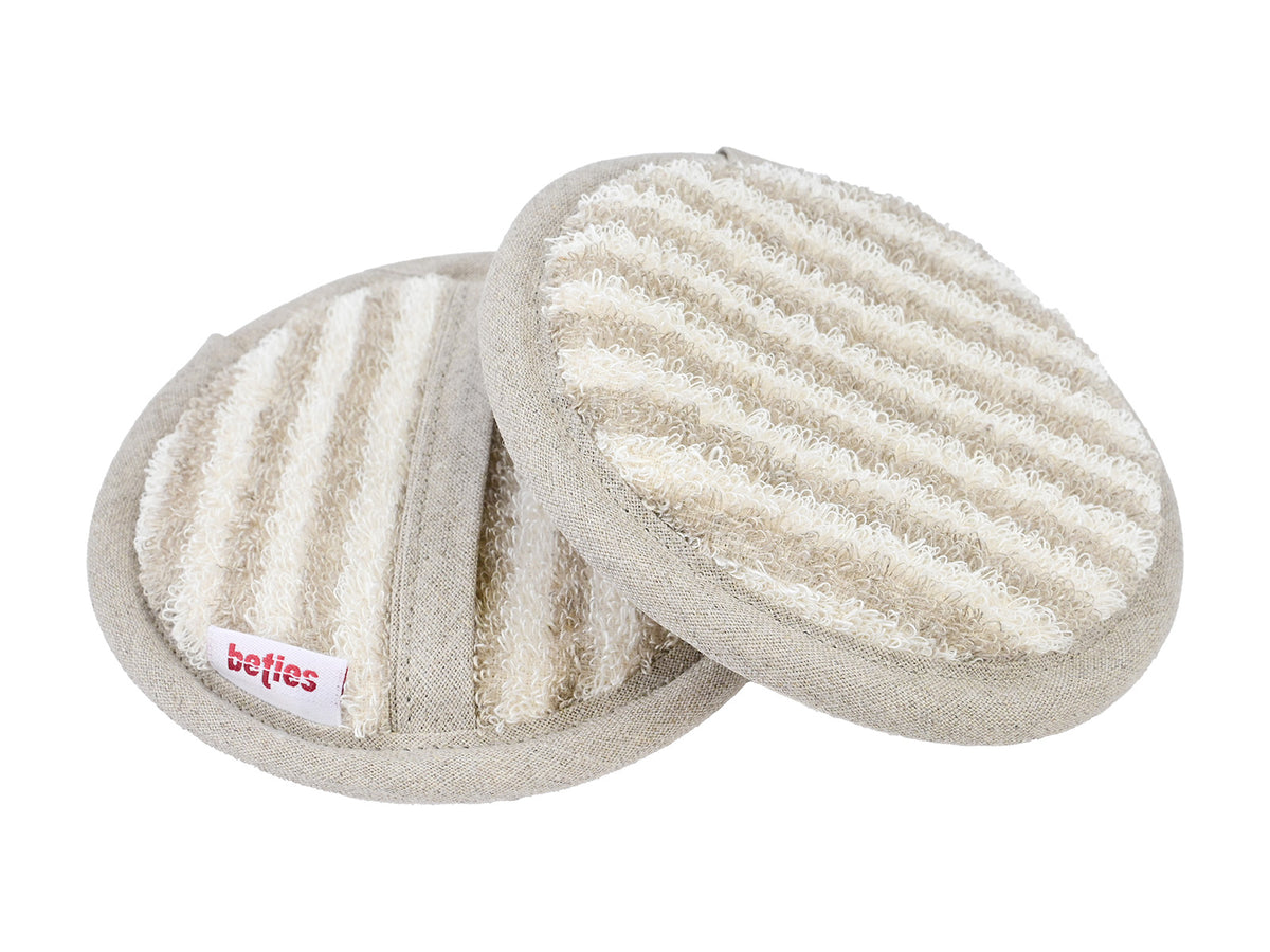 beties Savu Peeling-Pad rund 12 cm in Schilf-Hafermilch, zweite Ansicht