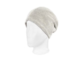 beties Savu Sauna-Beanie in Basaltgrau aus Soft-Frottee-Leinen, Schrägansicht