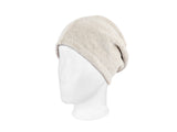 beties Savu Sauna-Beanie in Heubeige aus Soft-Frottee-Leinen, Schrägansicht