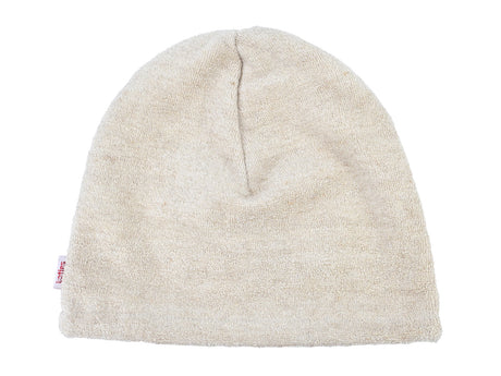 beties Savu Sauna-Beanie aus Soft-Frottee mit Leinen in Heubeige, Produktansicht