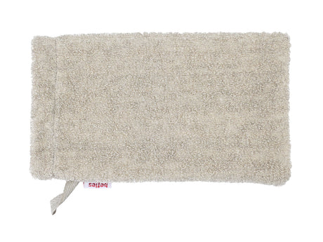 beties Savu Waschhandschuh 14x25 cm aus Massage-Frottee-Leinen in Heubeige