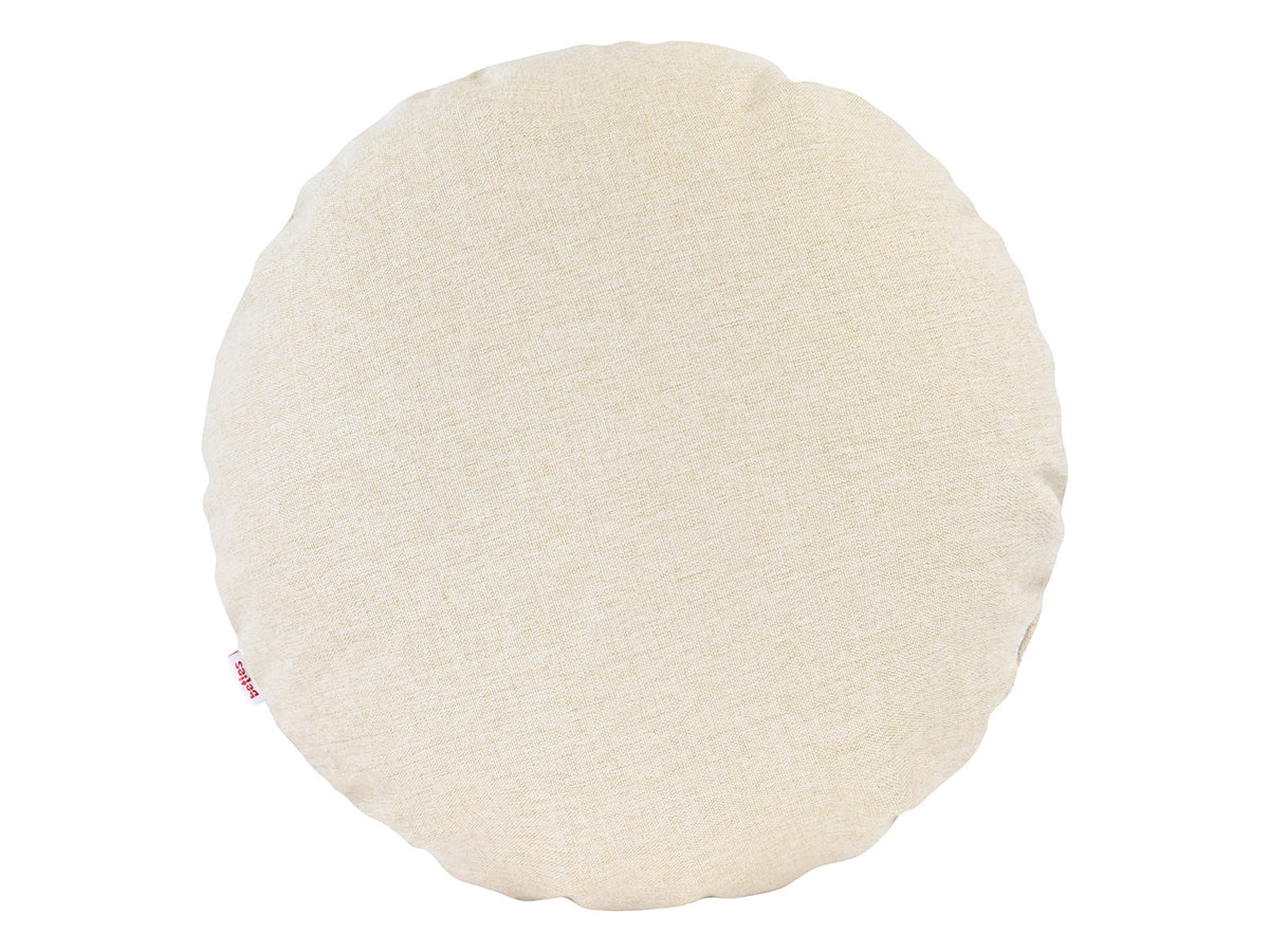  beties Wunschton Kissenhülle rund Ø60 cm Macciato Beige – Vorderansicht, melierter Möbelstoff 