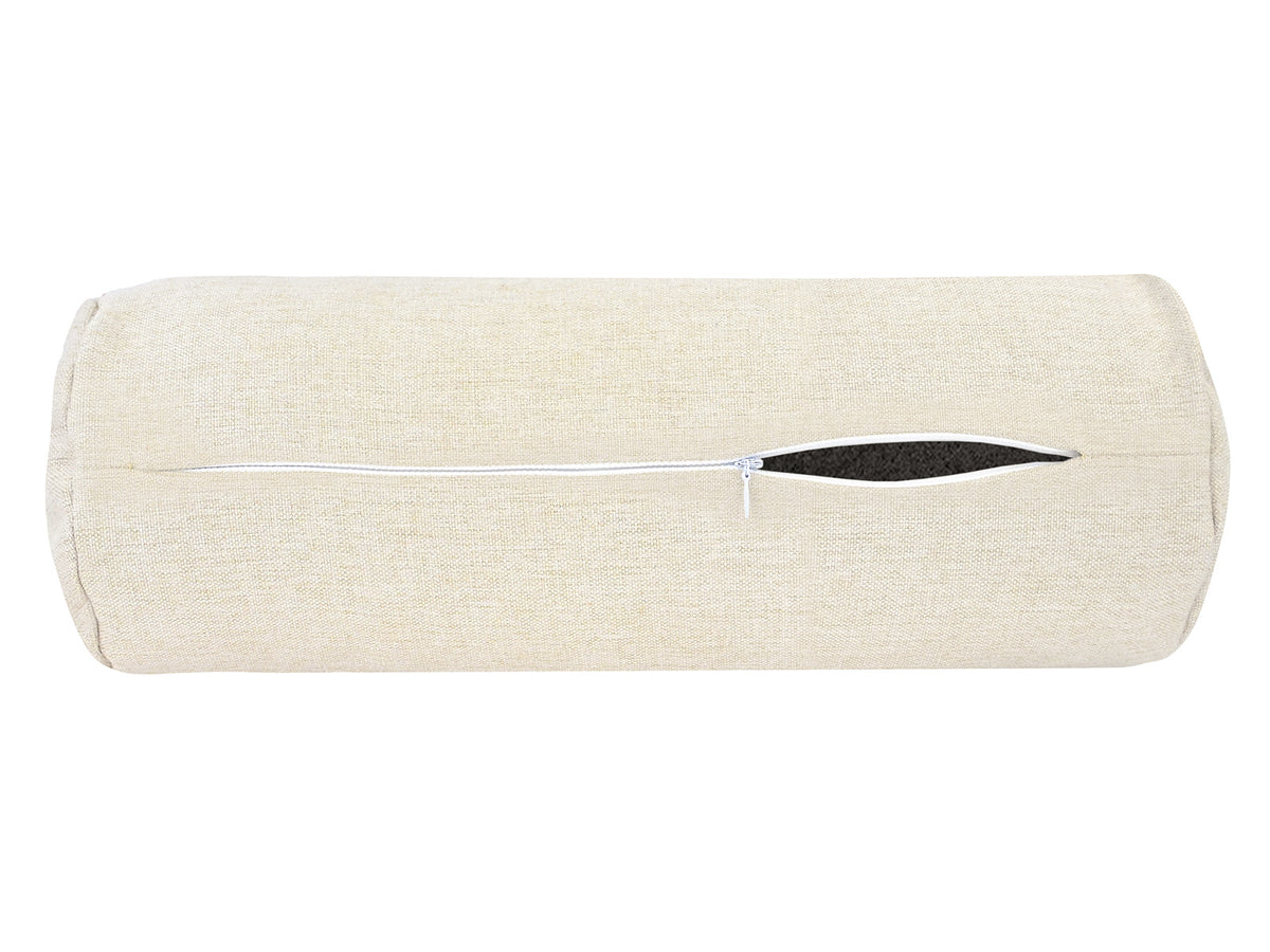  beties Wunschton Nackenrolle 15x40 cm Macciato Beige – geöffnet, melierter Möbelstoff 