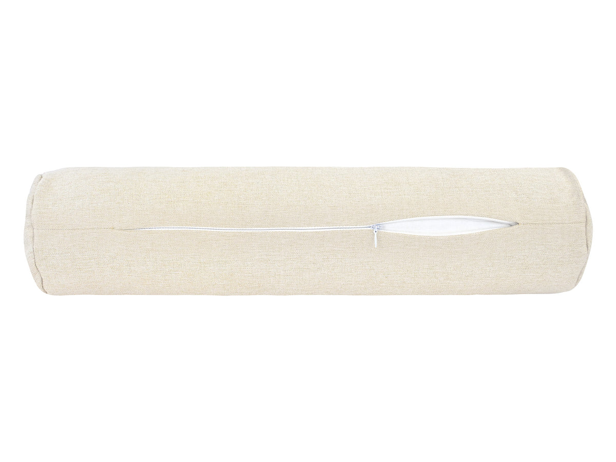  beties Wunschton Nackenrolle gefüllt 13x50 cm Macciato Beige – geöffnet, melierter Möbelstoff 