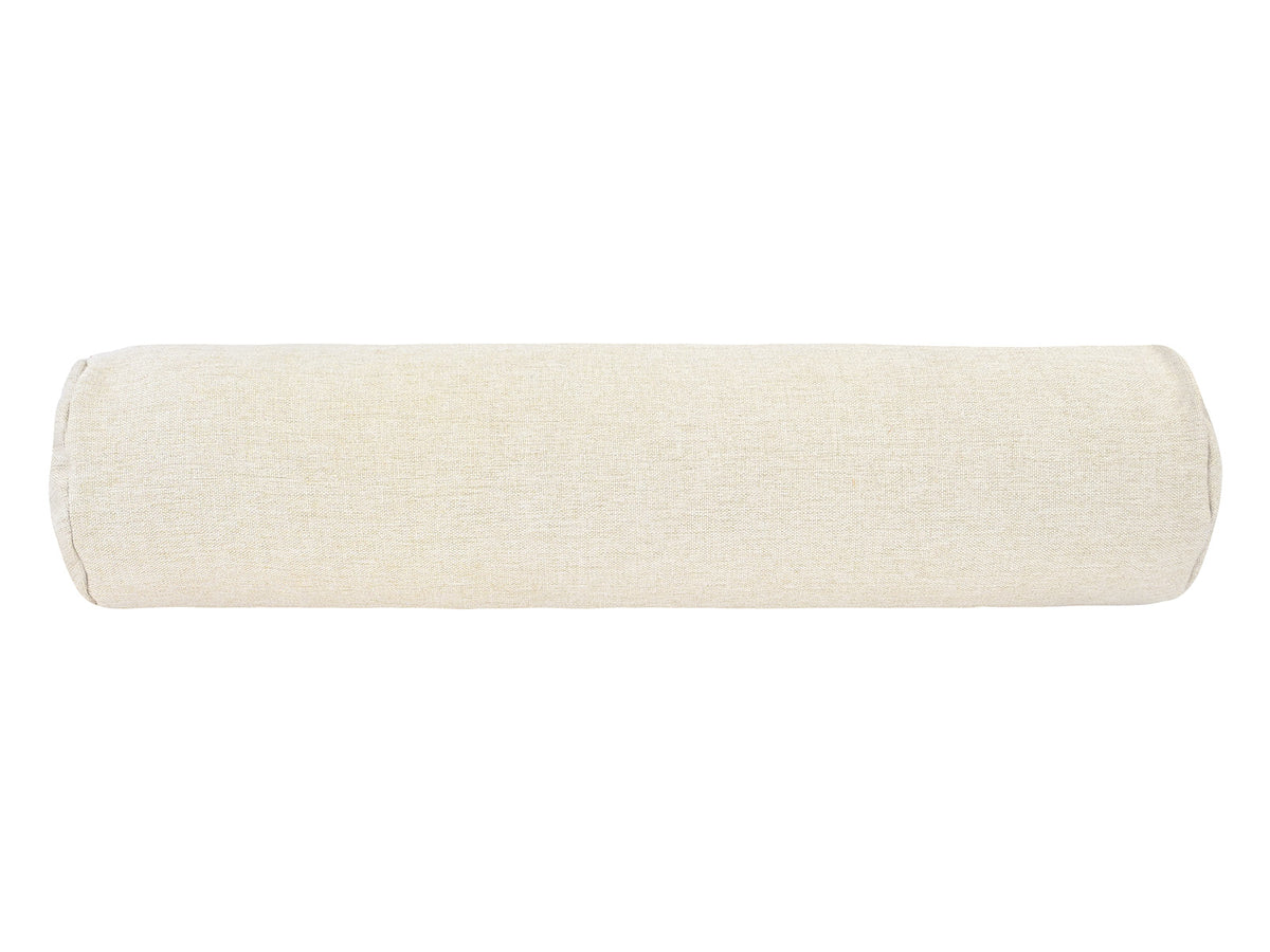  beties Wunschton Nackenrolle gefüllt 13x50 cm Macciato Beige – Vorderansicht, melierter Möbelstoff 