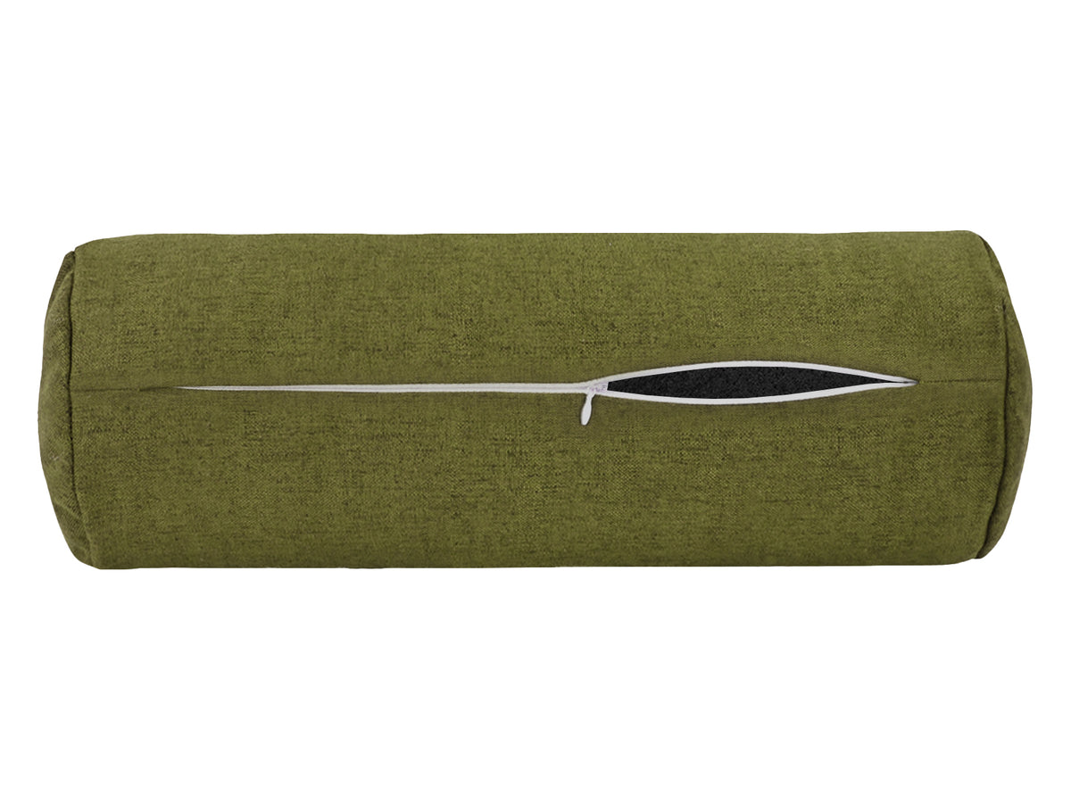  beties Wunschton Nackenrollenhülle Organic Grün 15x40 cm – liegend mit offenem Reißverschluss 