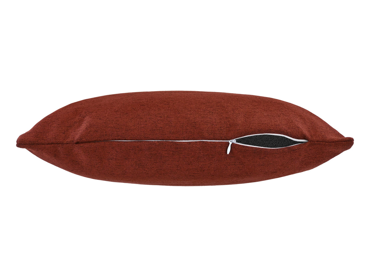  beties Wunschton Kissenhülle Rusty Bordeaux 30x50 cm – liegend mit offenem Reißverschluss 