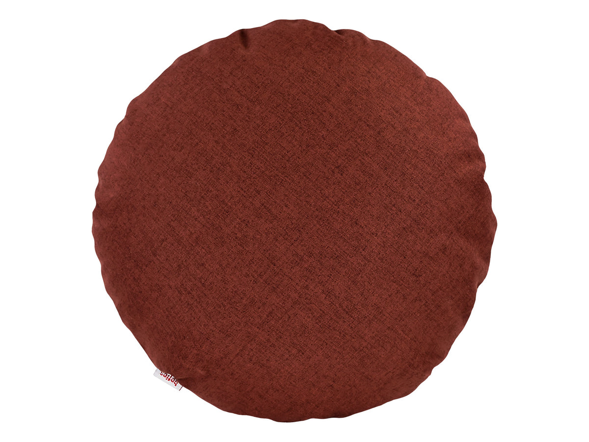  beties Wunschton Kissenhülle Rusty Bordeaux 50 cm rund – vorderansicht 