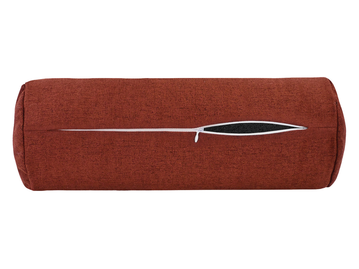  beties Wunschton Nackenrollehülle Rusty Bordeaux 15x40 cm – liegend mit offenem Reißverschluss 
