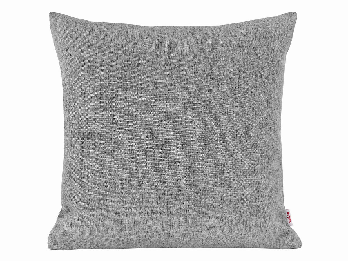 beties Wunschton Kissenhülle 50x50 cm Silber Grau – Vorderansicht, melierter Möbelstoff 