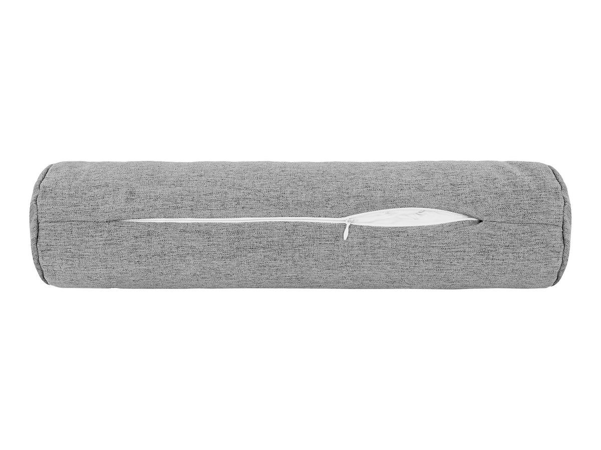  beties Wunschton Nackenrolle gefüllt 13x50 cm Silber Grau – mit offenem Reiverschluss, melierter Möbelstoff 