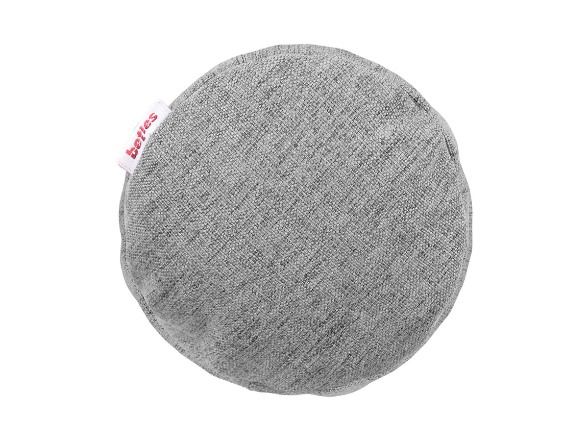  beties Wunschton Nackenrolle gefüllt 13x50 cm Silber Grau – Seitenansicht, melierter Möbelstoff 