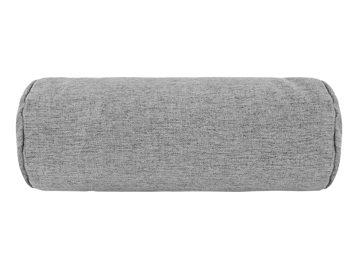  beties Wunschton Nackenrolle gefüllt 15x40 cm Silber Grau – Vorderansicht, melierter Möbelstoff 