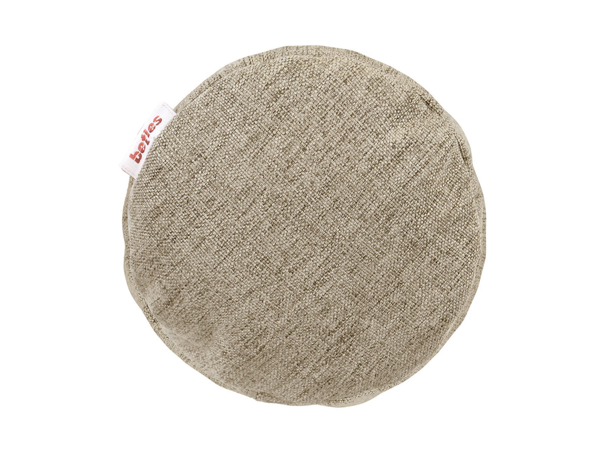 beties Wunschton Nackenrollenhülle 15x40 cm Taupe Braun – Seitenansicht, melierter Möbelstoff 