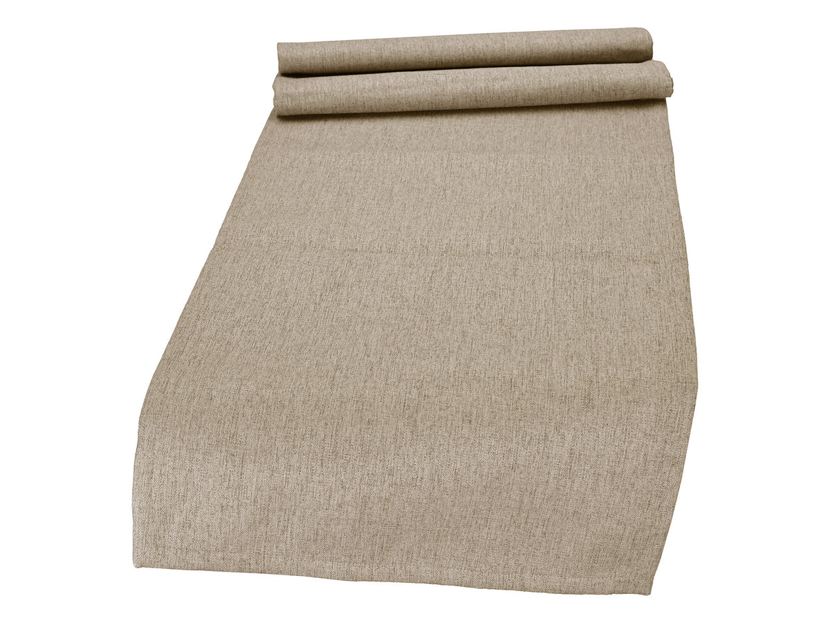beties Wunschton XL Tischläufer 40x220 cm Taupe Braun – Vorderansicht, melierter Möbelstoff