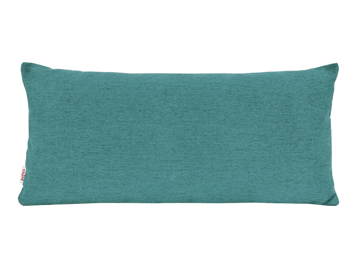 beties Wunschton Kissenhülle 30x70 cm Teal Petrol – Vorderansicht, melierter Möbelstoff